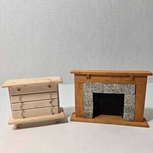 Dollhouse Wood Furniture Miniature Fireplace Greenbrier International Dresser